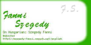 fanni szegedy business card